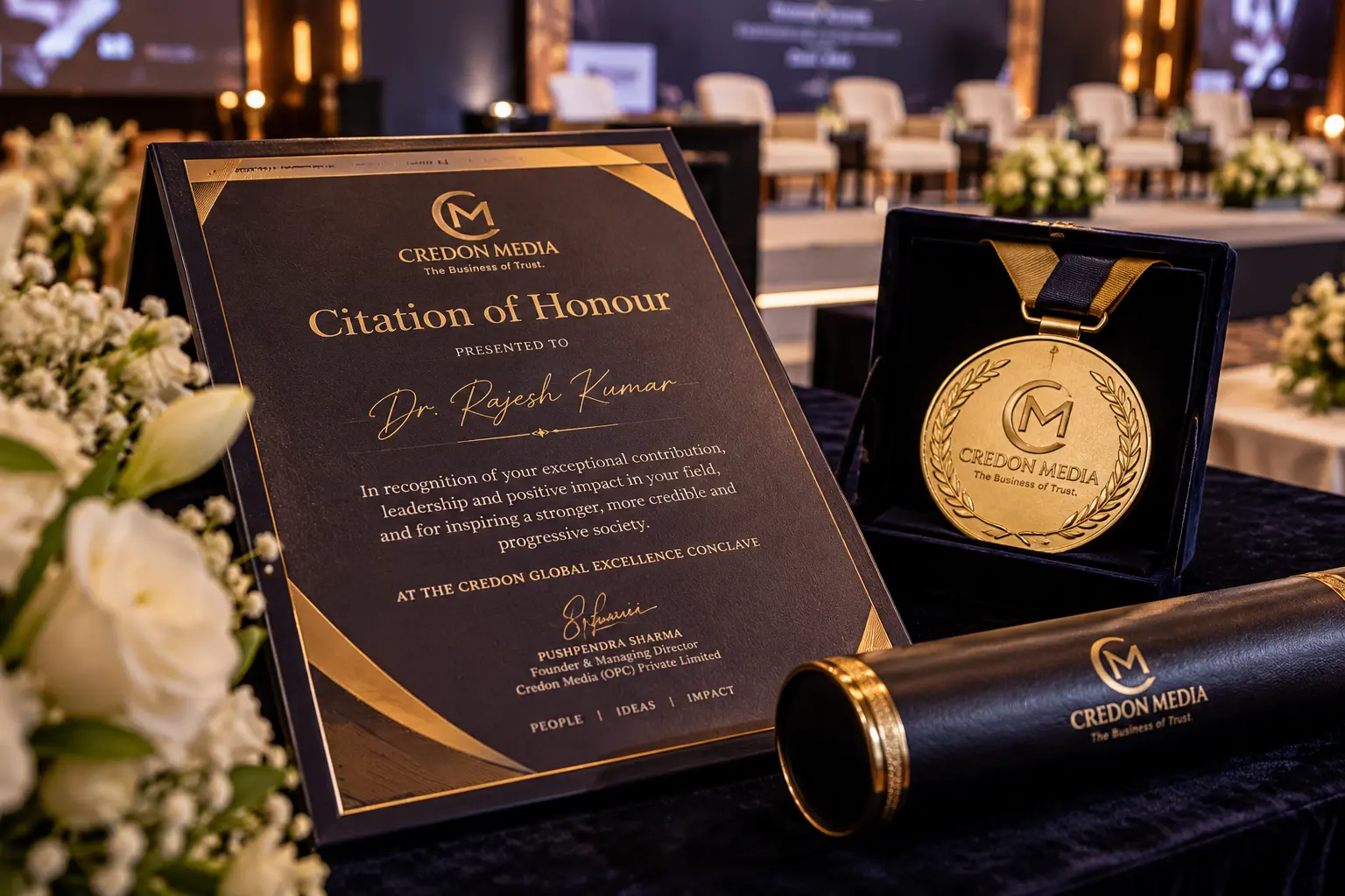 Credon Media Official Citation of Honour and Medallion for Verified Milestones