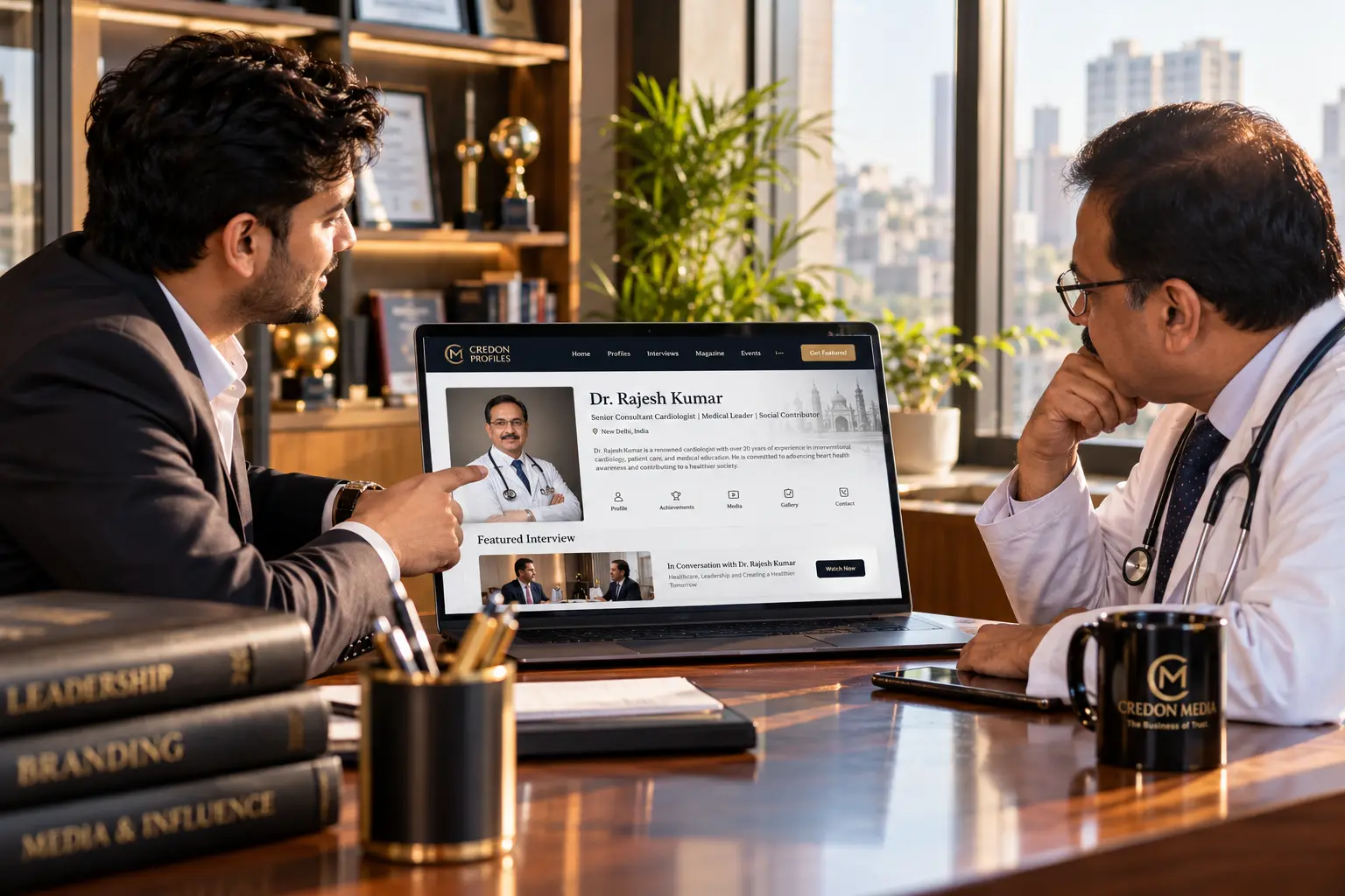 Strategic Consultation in a Modern Office for Credon Digital Presence and PR